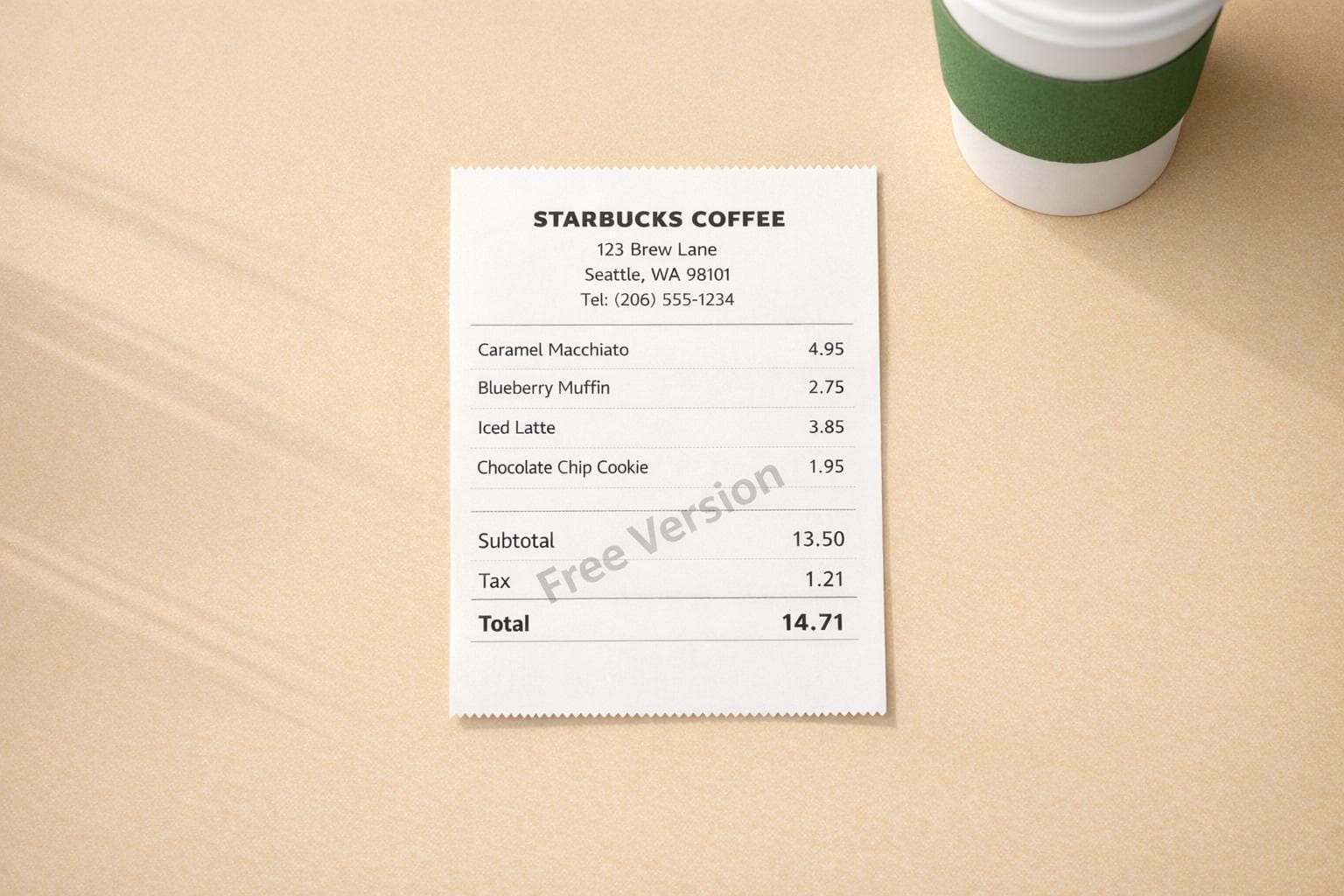Free Starbucks Receipt Generator: Create Custom Starbucks Receipts