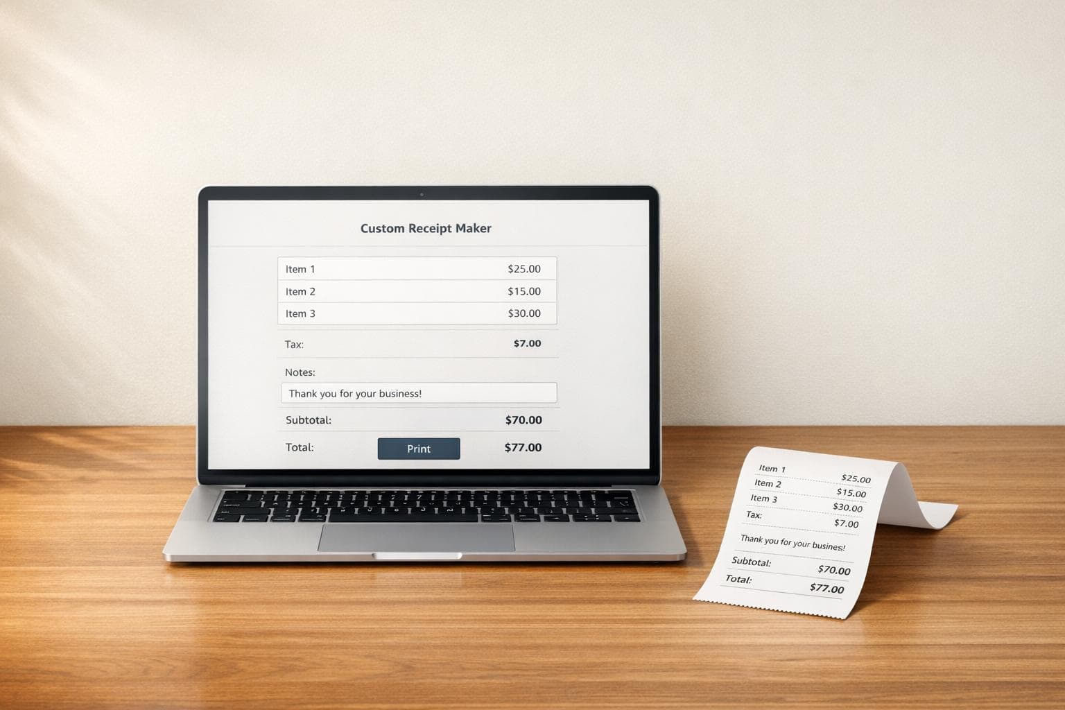 Custom Receipt Maker