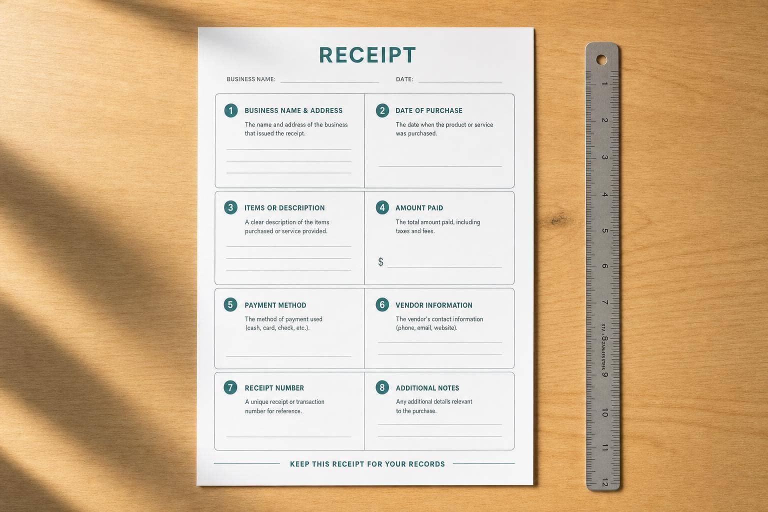 Small Business Receipt Checklist: 8 Must-Haves