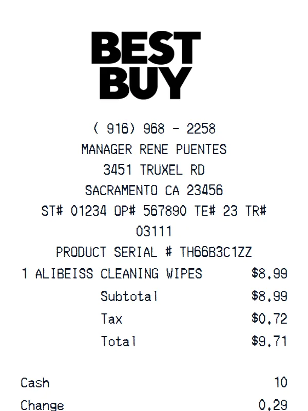 Best Buy receipt template — free Best Buy receipt generator