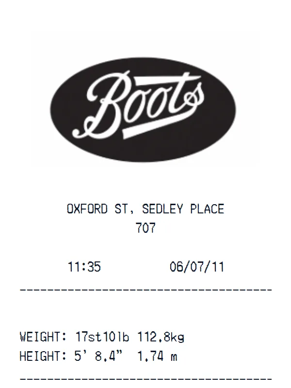Boots Receipt receipt example