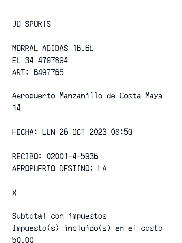 JD Sports Receipt receipt example