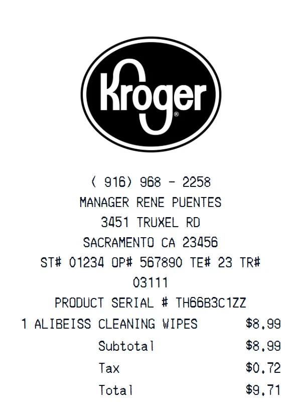 Kroger receipt template — free Kroger receipt generator