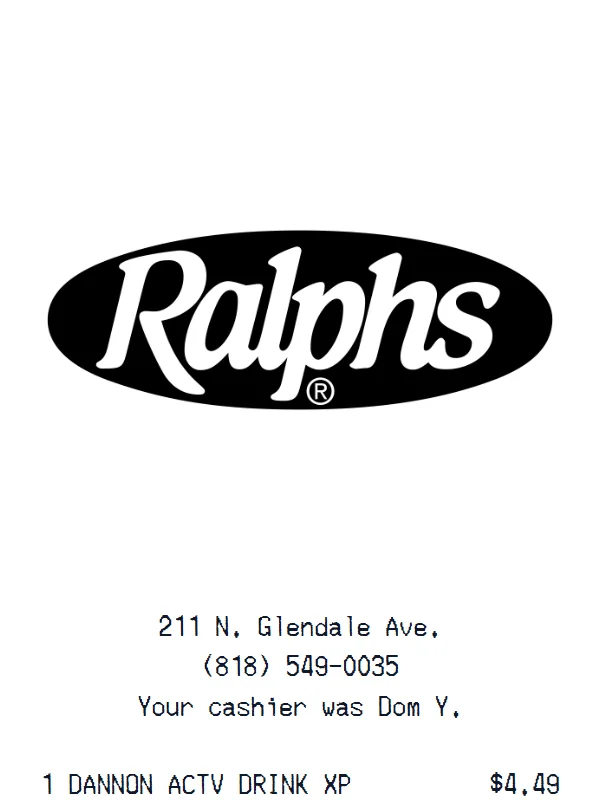 Ralphs Receipt receipt example