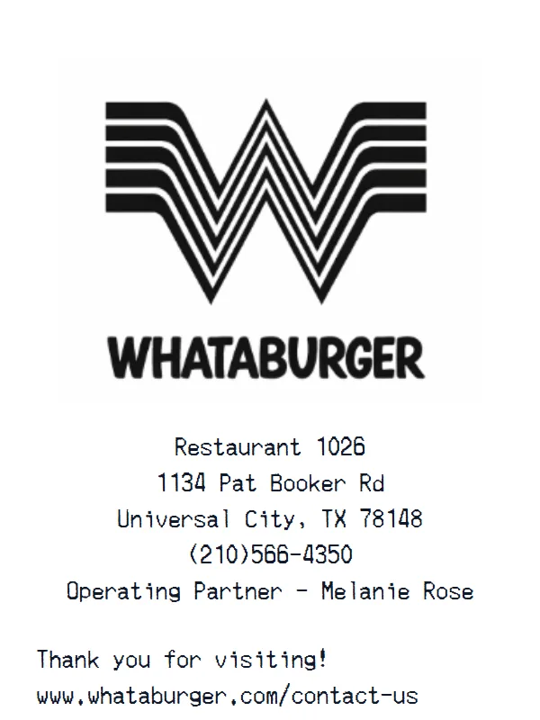 Whataburger Receipt receipt example