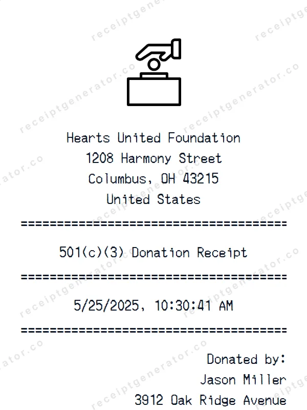 501(c)(3) Donation receipt template — free 501(c)(3) Donation receipt generator