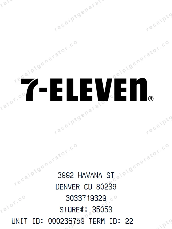 7-Eleven receipt template — free 7-Eleven receipt generator