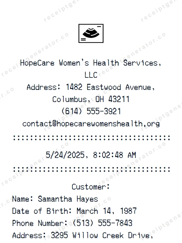 Abortion receipt template — free Abortion receipt generator