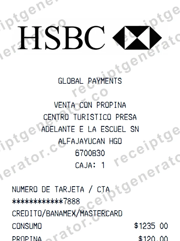 HSBC receipt template — free HSBC receipt generator