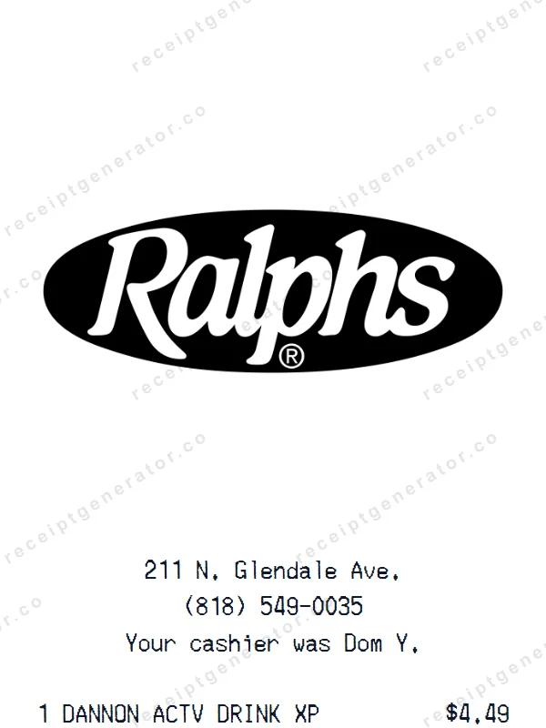Ralphs receipt template — free Ralphs receipt generator